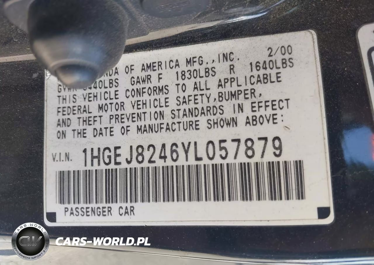 2000 Honda Civic Ex VIN:1HGEJ8246YL057879 - 9