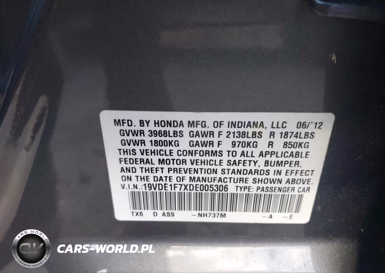 2013 Acura Ilx 2.0L VIN:19VDE1F7XDE005306 - 9