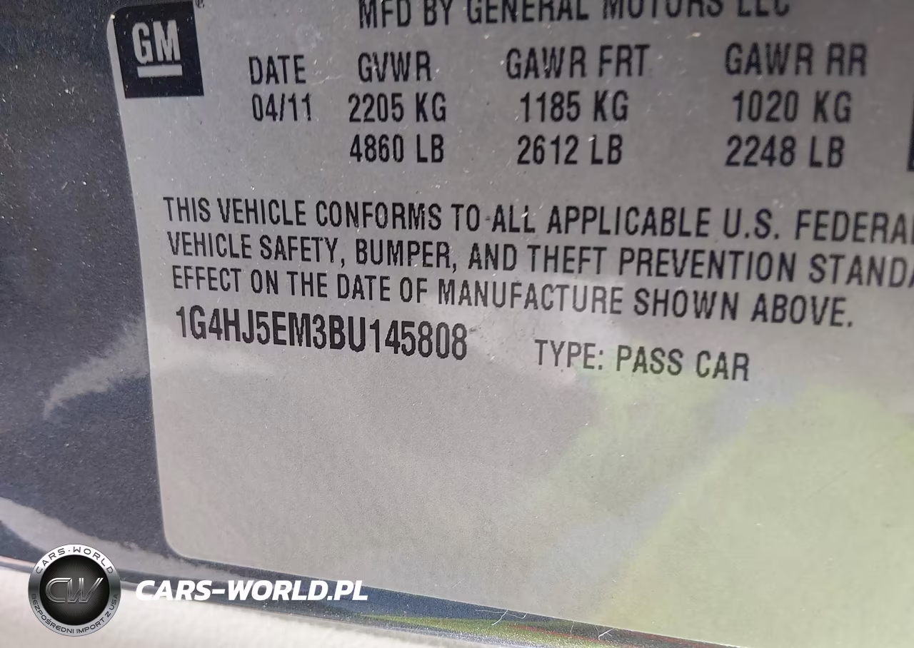 2011 Buick Lucerne Cxl Premium VIN:1G4HJ5EM3BU145808 - 9