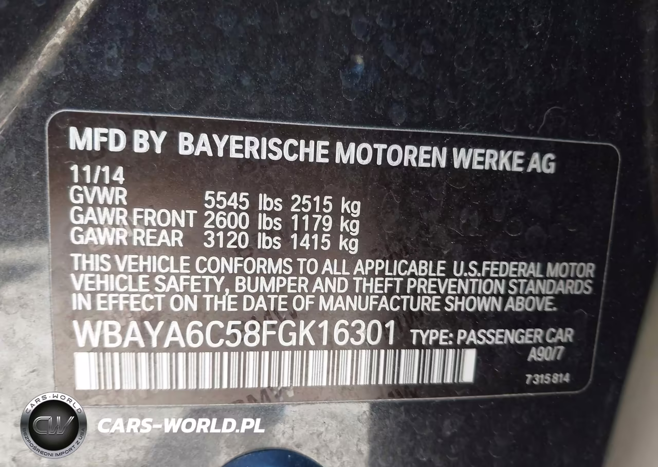 2015 BMW 740I VIN:WBAYA6C58FGK16301 - 9