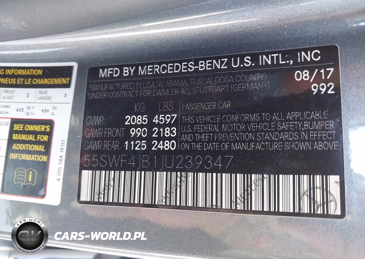 2018 Mercedes-Benz C 300 VIN:55SWF4JB1JU239347 - 9