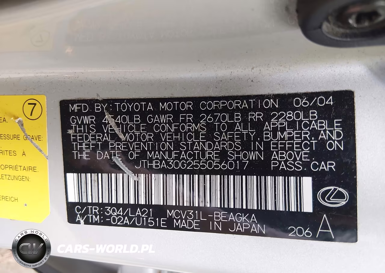 2005 Lexus Es 330 VIN:JTHBA30G255056017 - 9