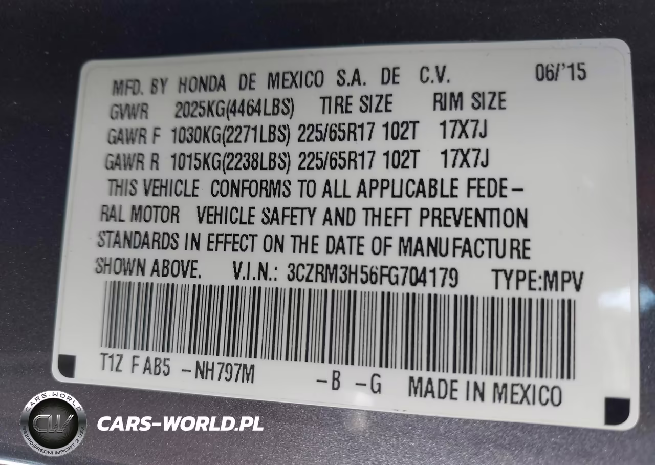 2015 Honda Cr-V Ex VIN:3CZRM3H56FG704179 - 9