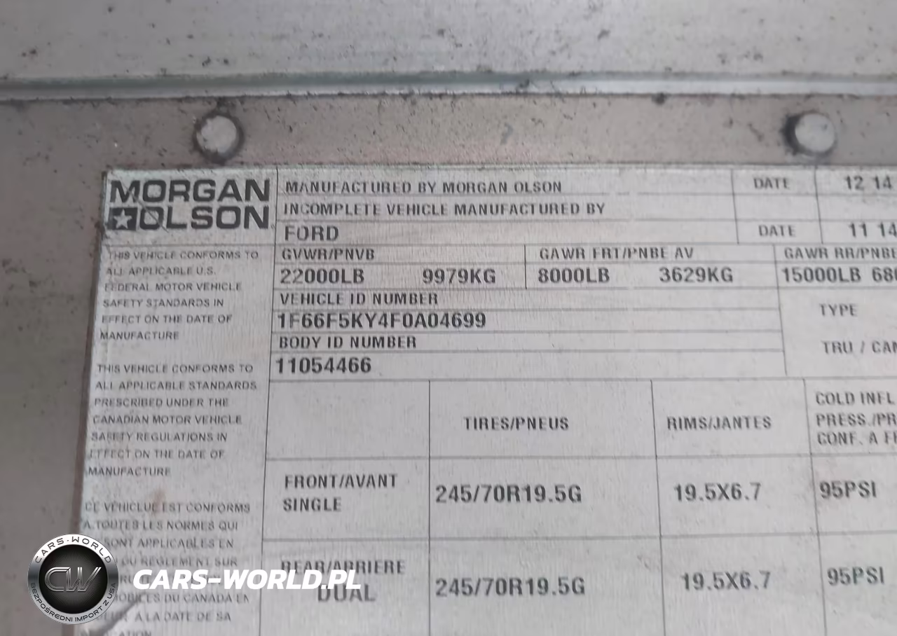 2015 Ford F-59 Commercial Stripped VIN:1F66F5KY4F0A04699 - 9