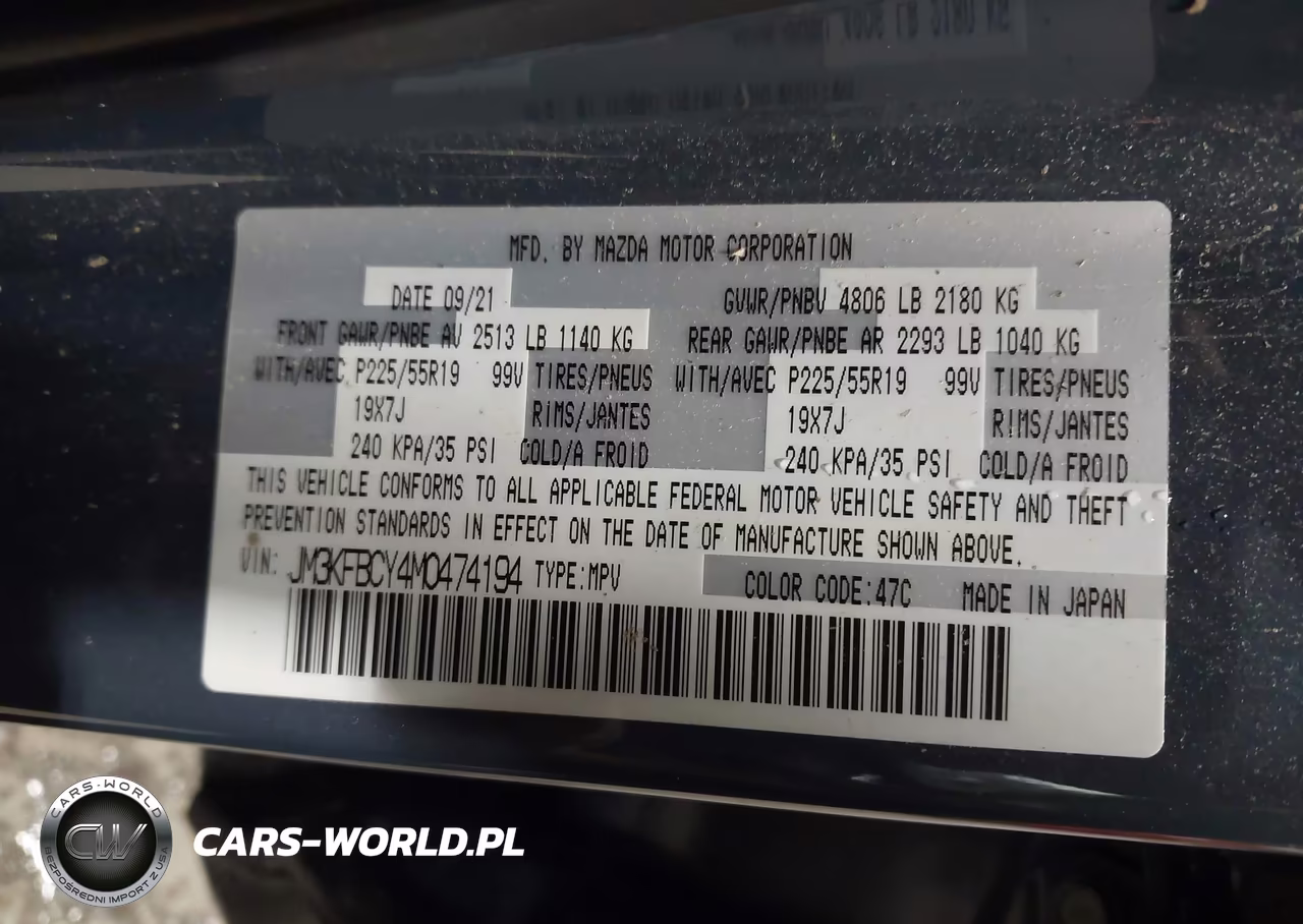 2021 Mazda Cx-5 Carbon Edition Turbo VIN:JM3KFBCY4M0474194 - 9