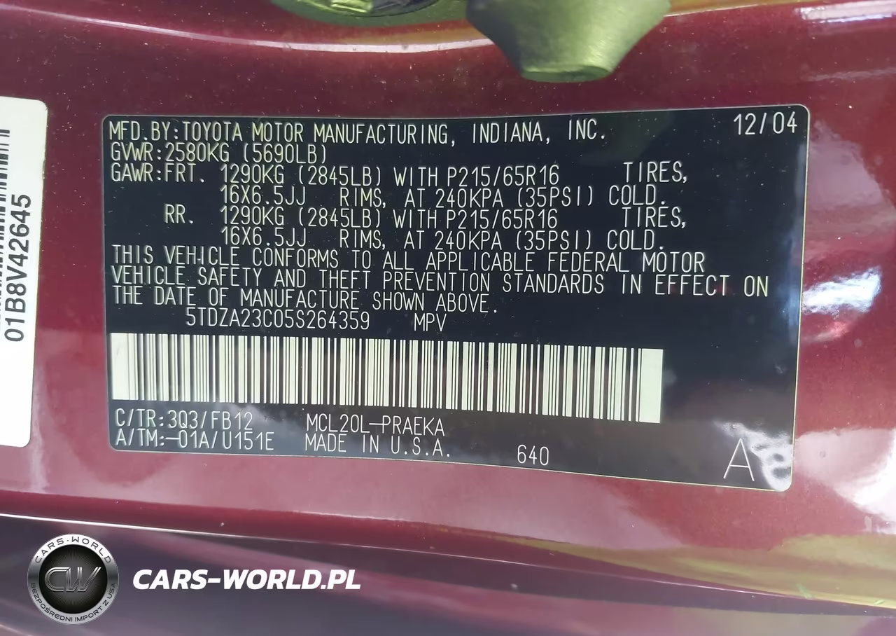 2005 Toyota Sienna Le VIN:5TDZA23C05S264359 - 9