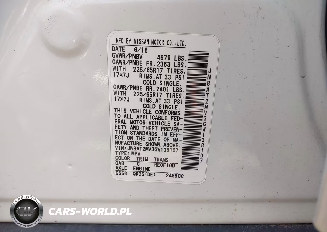 2016 Nissan Rogue Sv VIN:JN8AT2MV3GW138107 - 9