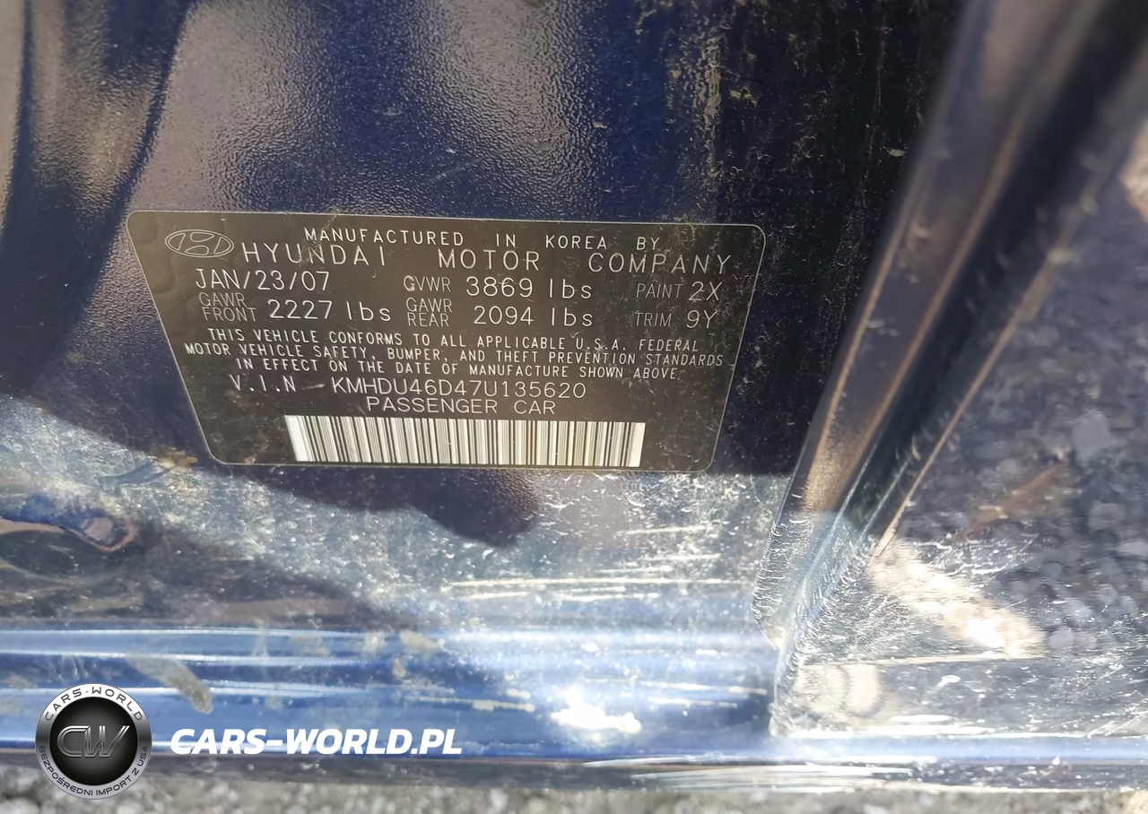 2007 Hyundai Elantra Gls-Ltd-Se VIN:KMHDU46D47U135620 - 9
