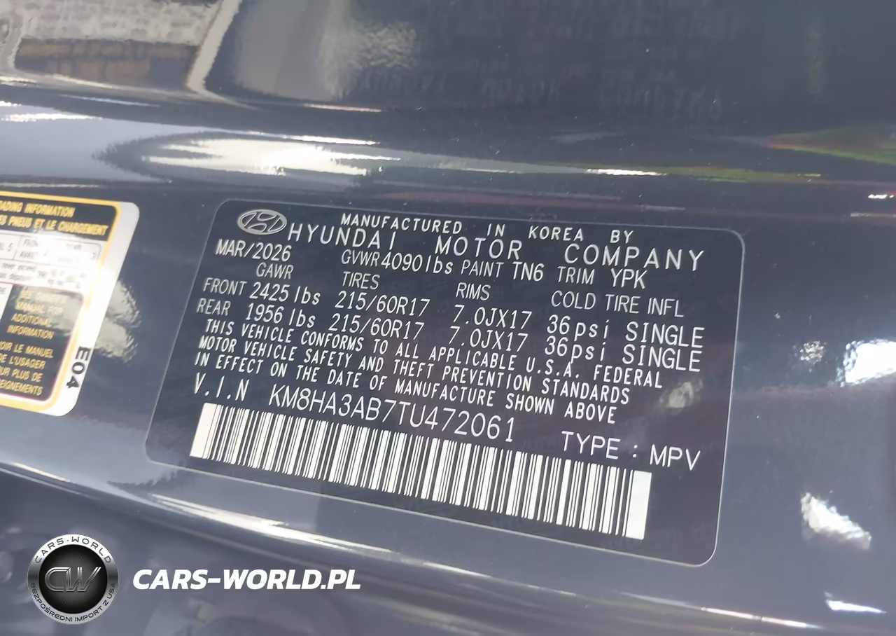 2026 Hyundai Kona Se VIN:KM8HA3AB7TU472061 - 9