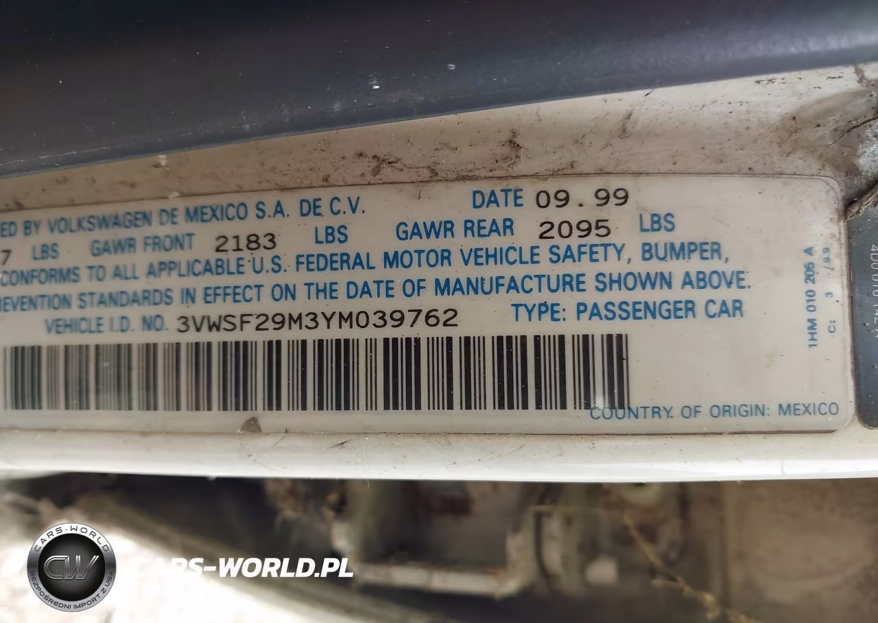 2000 Volkswagen Jetta Gls Tdi VIN:3VWSF29M3YM039762 - 9