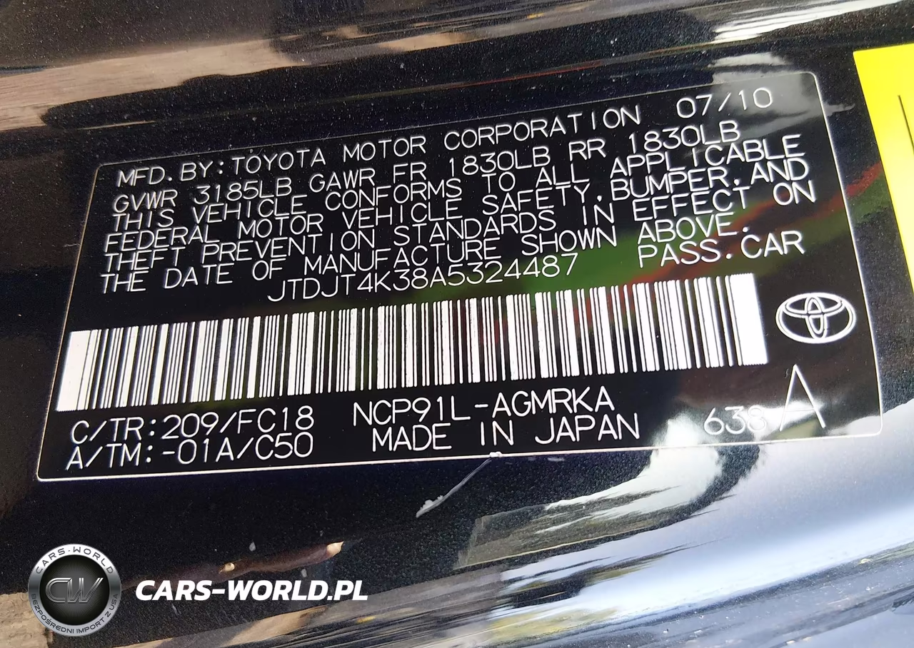2010 Toyota Yaris VIN:JTDJT4K38A5324487 - 9
