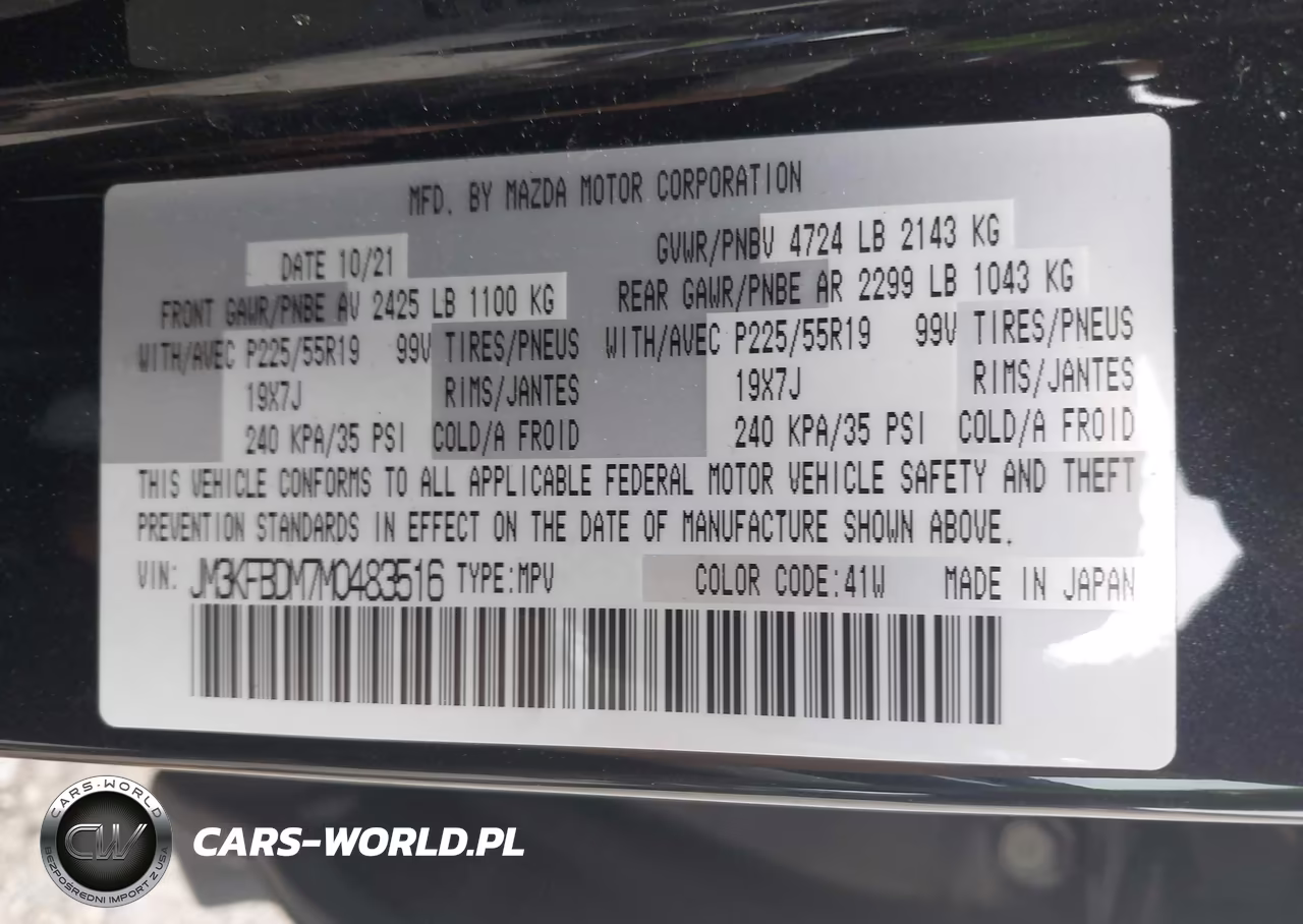 2021 Mazda Cx-5 Grand Touring VIN:JM3KFBDM7M0483516 - 9