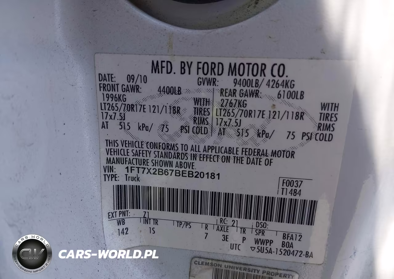 2011 Ford F-250 Xl VIN:1FT7X2B67BEB20181 - 9