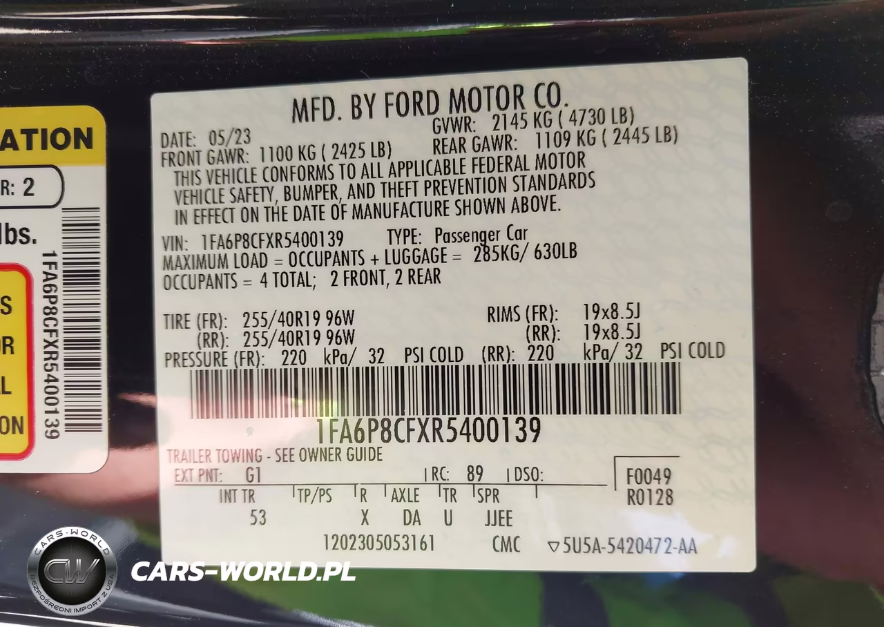 2024 Ford Mustang Gt Premium Fastback VIN:1FA6P8CFXR5400139 - 9