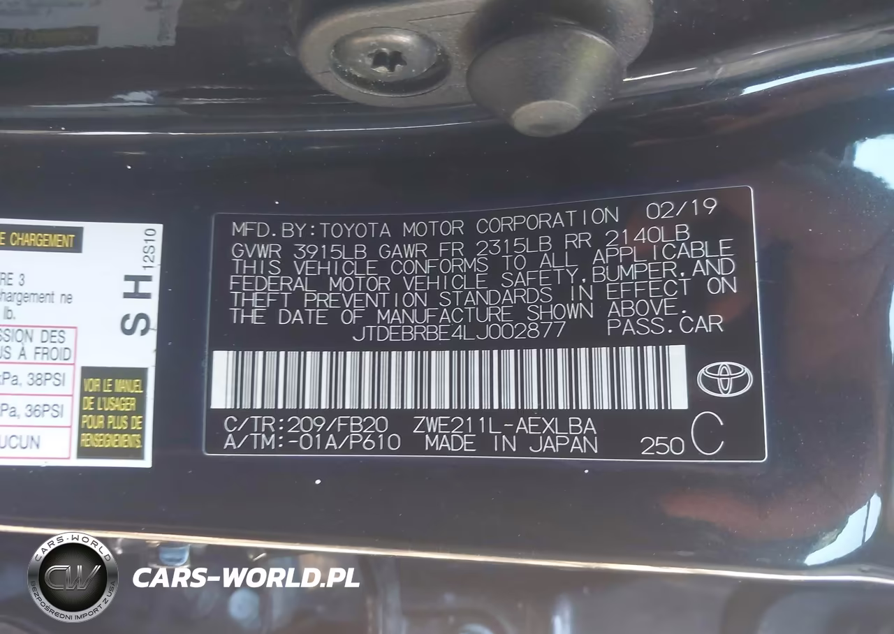 2020 Toyota Corolla Hybrid Le VIN:JTDEBRBE4LJ002877 - 9