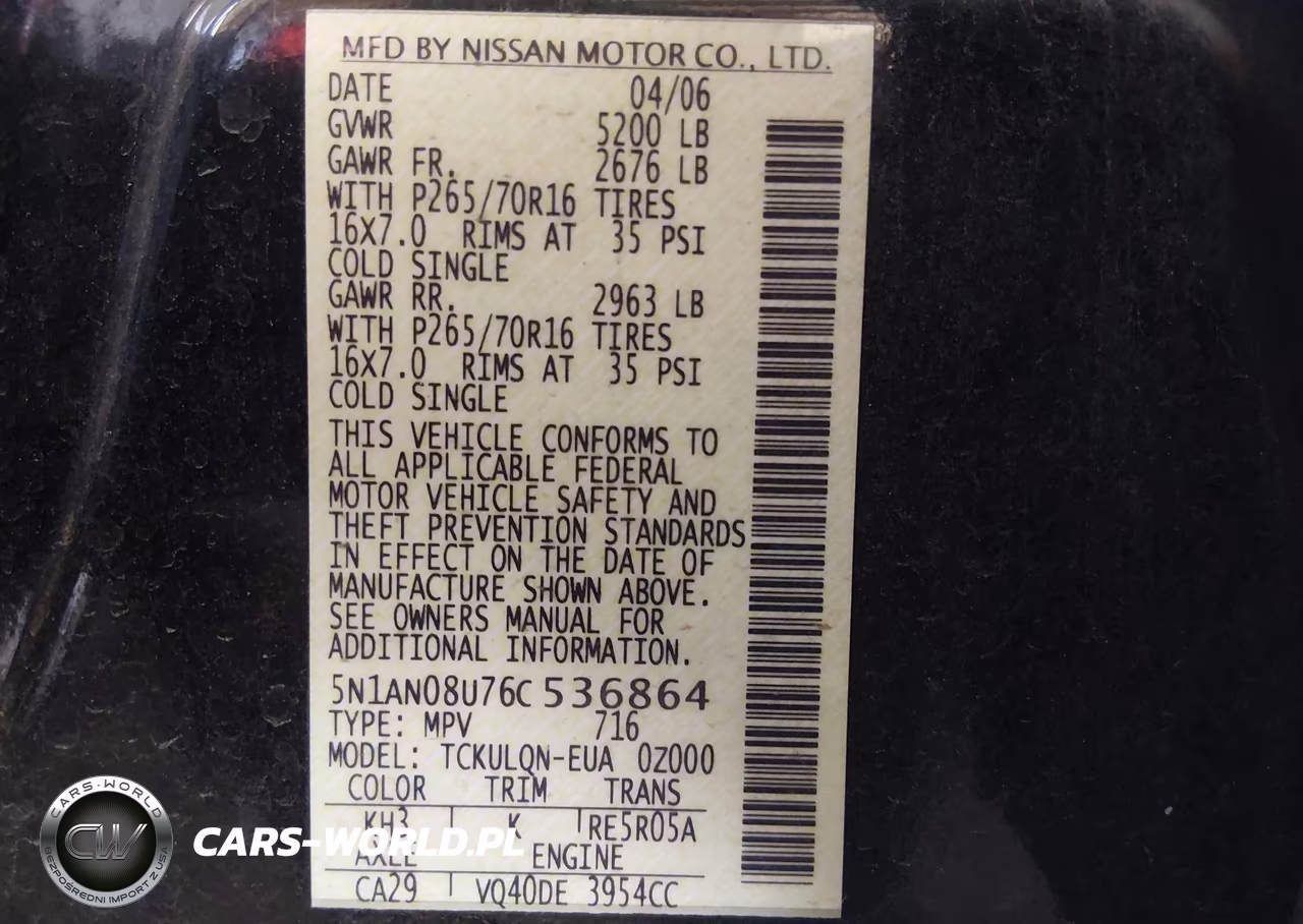 2006 Nissan Xterra X VIN:5N1AN08U76C536864 - 9