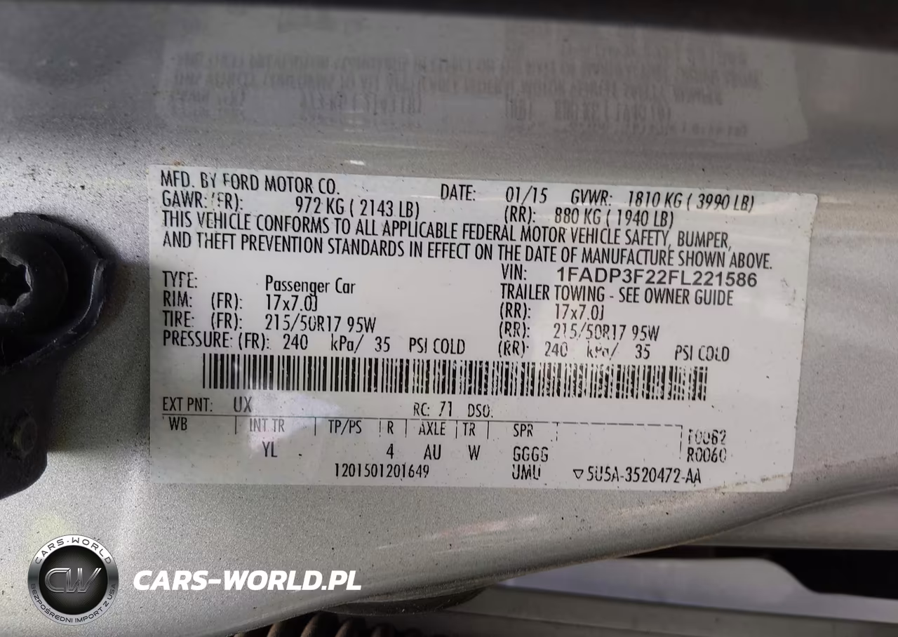 2015 Ford Focus Se VIN:1FADP3F22FL221586 - 9