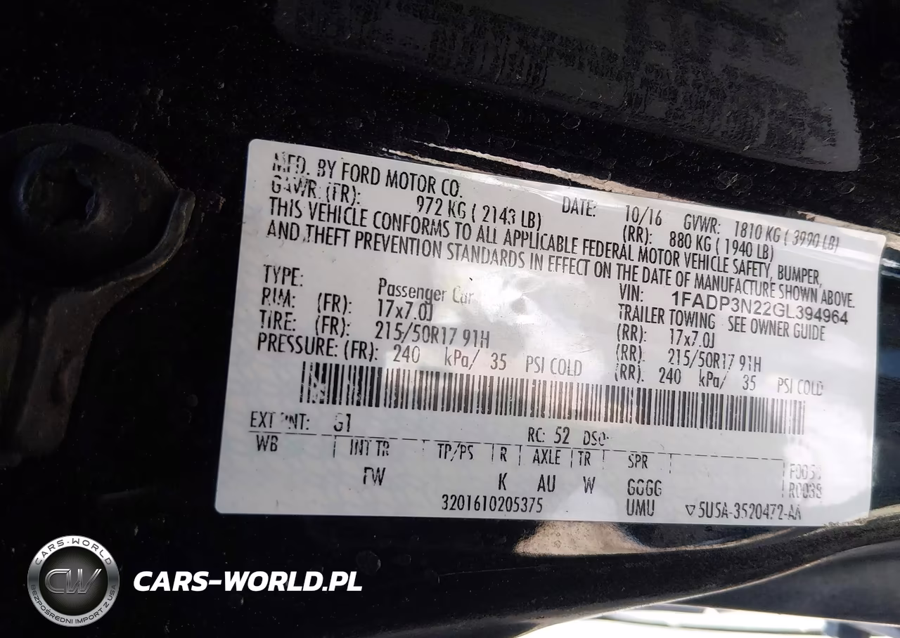 2016 Ford Focus Titanium VIN:1FADP3N22GL394964 - 9