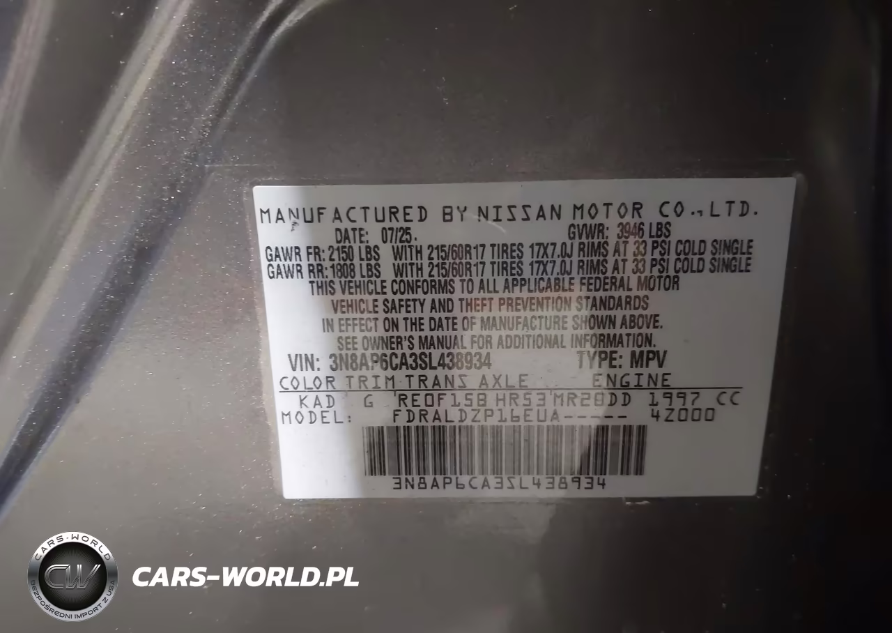 2025 Nissan Kicks Sv Fwd VIN:3N8AP6CA3SL438934 - 9