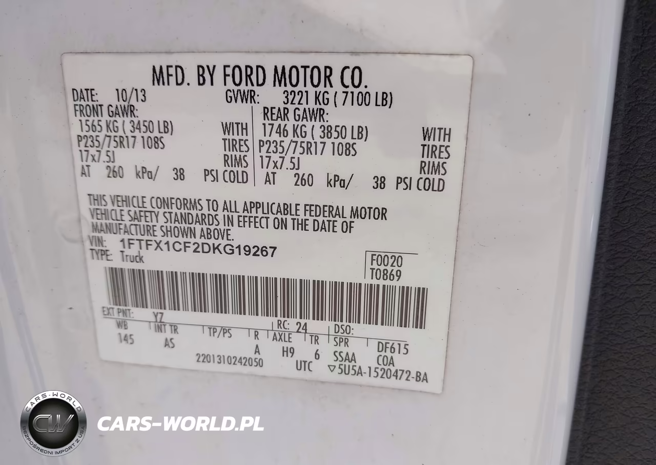 2013 Ford F-150 Xl VIN:1FTFX1CF2DKG19267 - 9