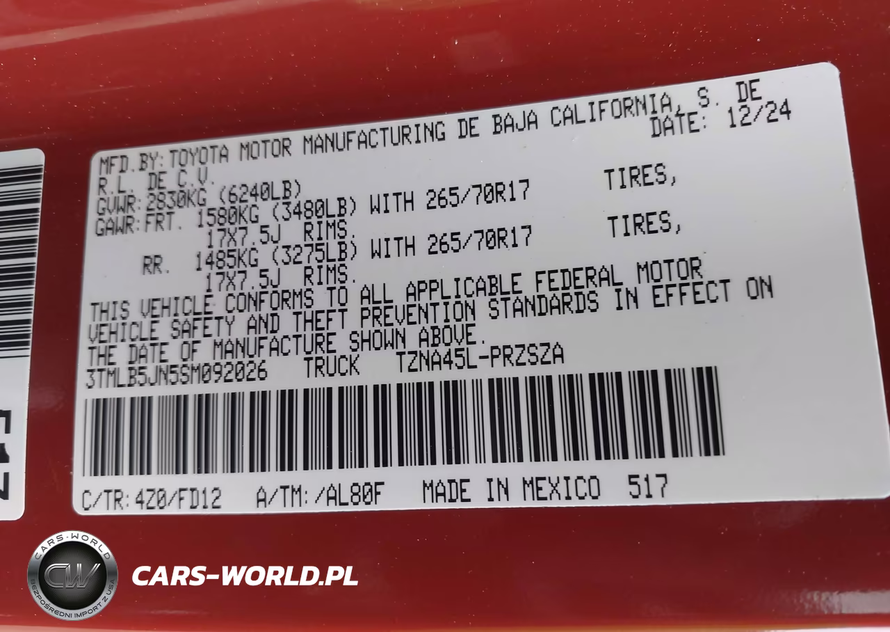 2025 Toyota Tacoma Trd Off Road VIN:3TMLB5JN5SM092026 - 9