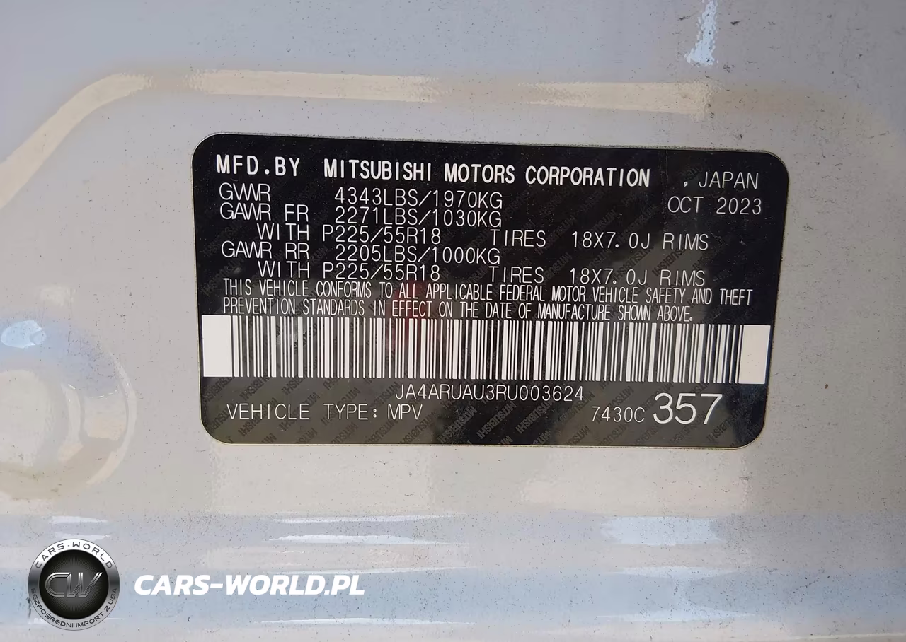 2024 Mitsubishi Outlander Sport 2.0 Le Awc VIN:JA4ARUAU3RU003624 - 9