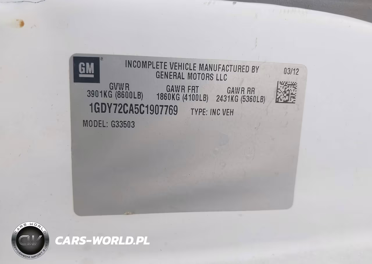 2012 GMC Savana Cutaway Work Van VIN:1GDY72CA5C1907769 - 8