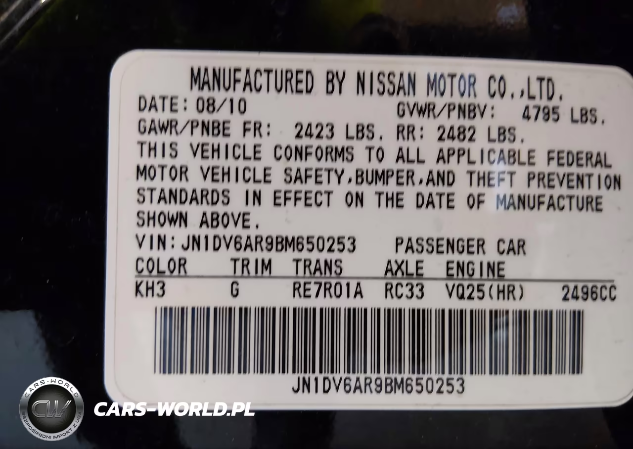 2011 Infiniti G25X VIN:JN1DV6AR9BM650253 - 9