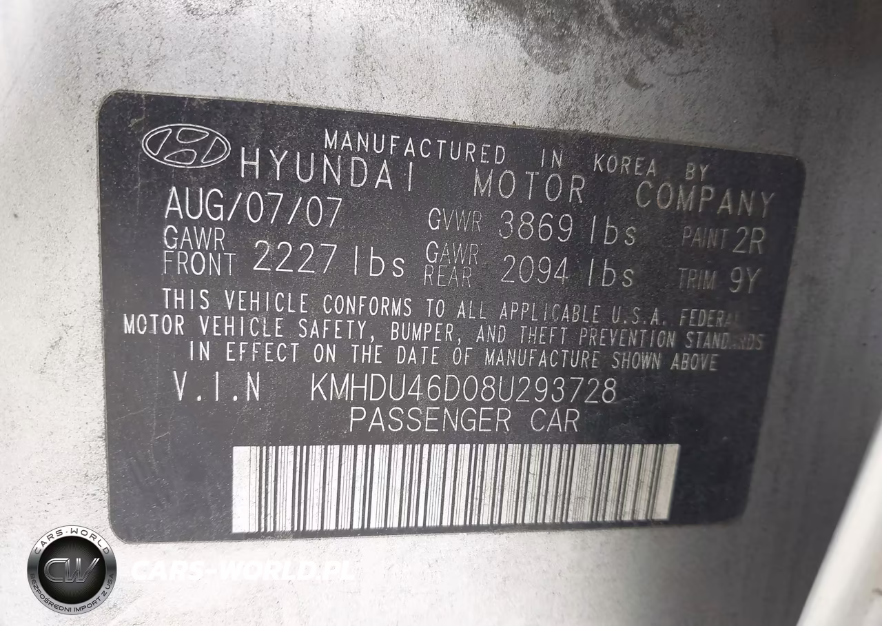 2008 Hyundai Elantra Gls-Se VIN:KMHDU46D08U293728 - 9