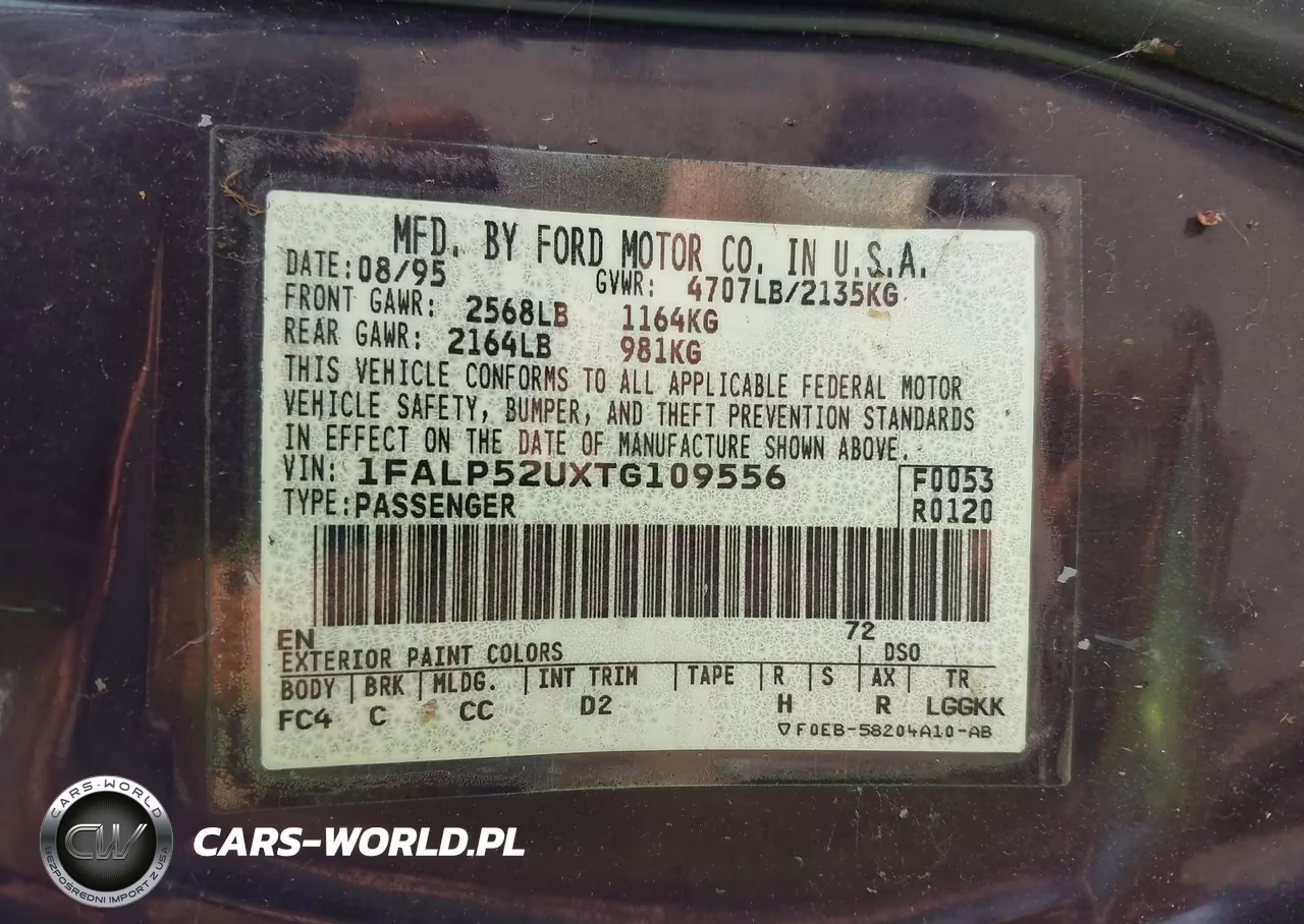 1996 Ford Taurus Gl VIN:1FALP52UXTG109556 - 9