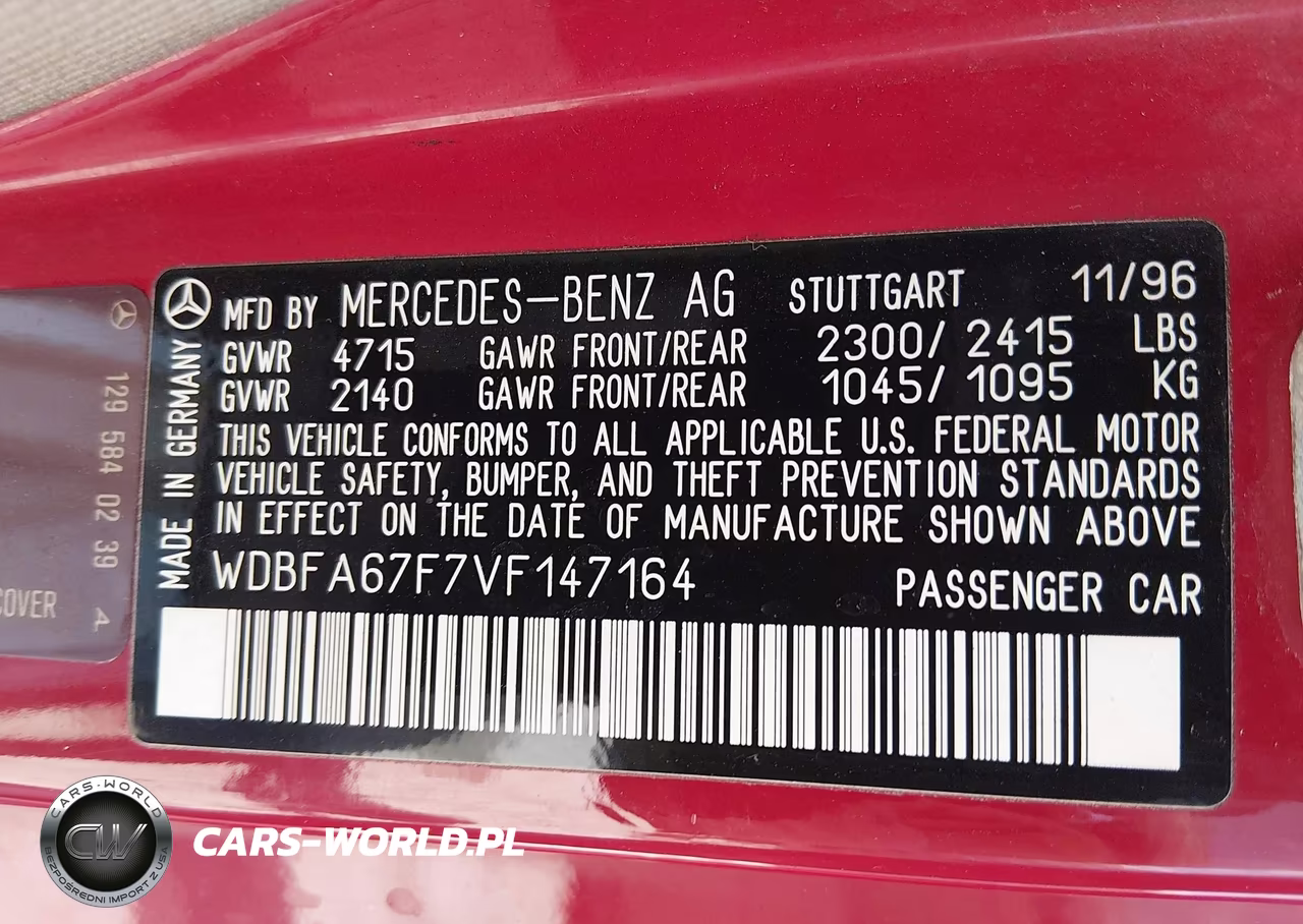 1997 Mercedes-Benz Sl 500 VIN:WDBFA67F7VF147164 - 9