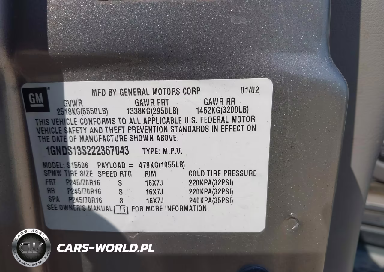 2002 Chevrolet Trailblazer Lt VIN:1GNDS13S222367043 - 9