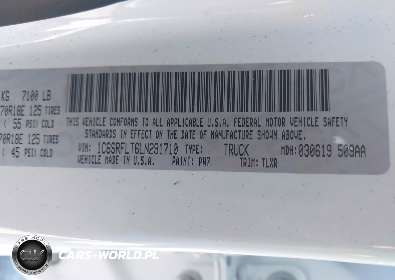 2020 Ram 1500 Rebel 4X4 5'7 Box VIN:1C6SRFLT6LN291710 - 9