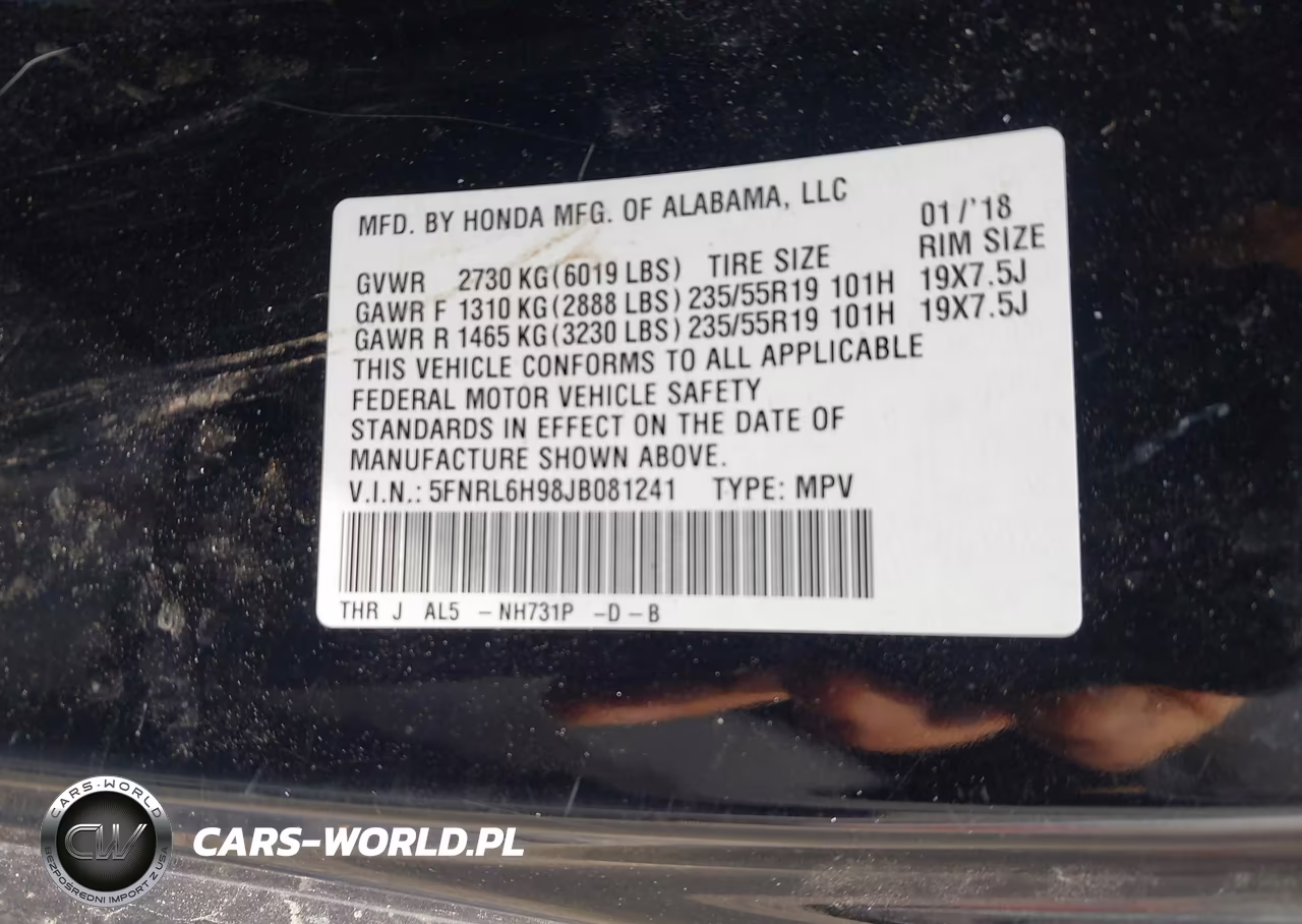 2018 Honda Odyssey Elite VIN:5FNRL6H98JB081241 - 9