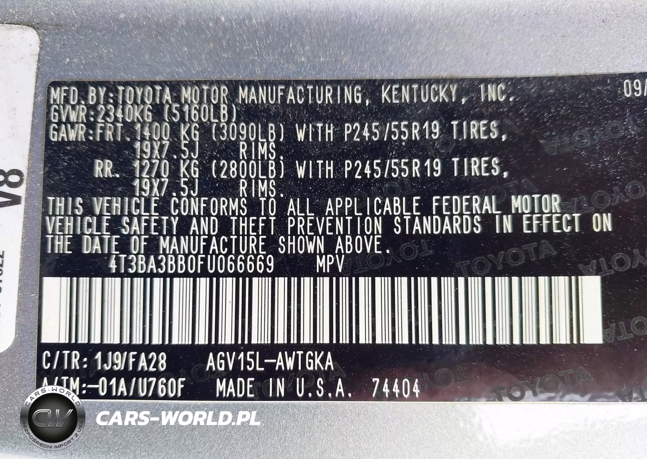 2015 Toyota Venza Le VIN:4T3BA3BB0FU066669 - 9