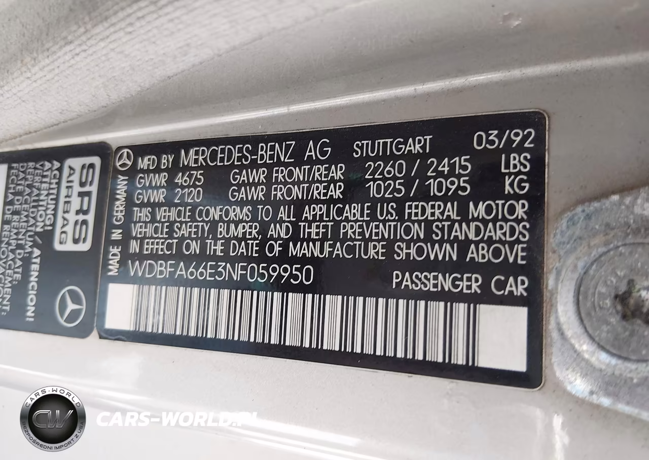 1992 Mercedes-Benz 500 Sl VIN:WDBFA66E3NF059950 - 9