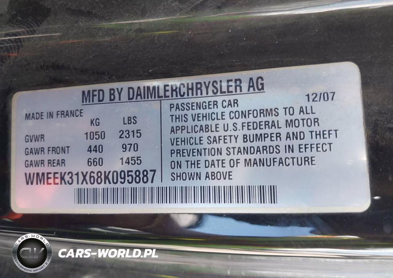 2008 Smart Fortwo Passion VIN:WMEEK31X68K095887 - 9