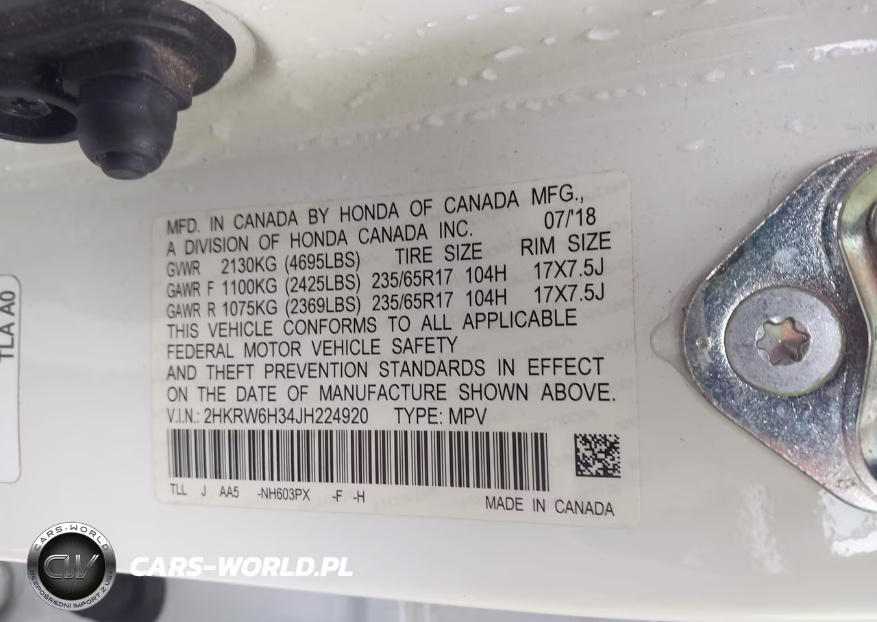2018 Honda Cr-V Lx VIN:2HKRW6H34JH224920 - 9