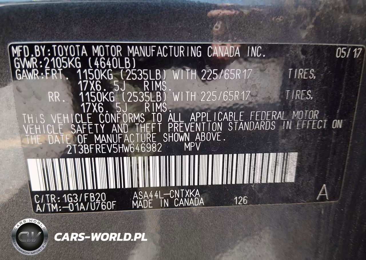 2017 Toyota Rav4 Le VIN:2T3BFREV5HW646982 - 9