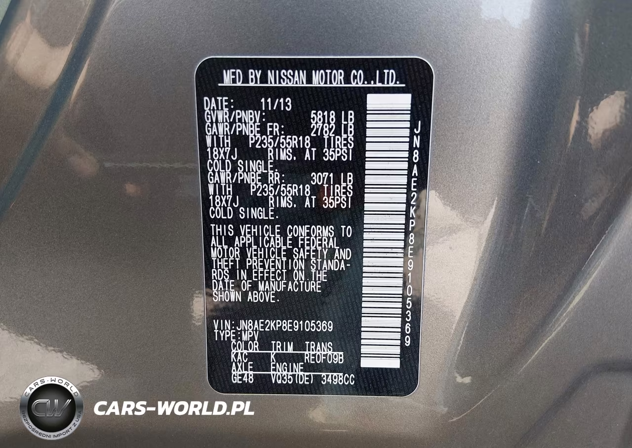 2014 Nissan Quest Le VIN:JN8AE2KP8E9105369 - 9
