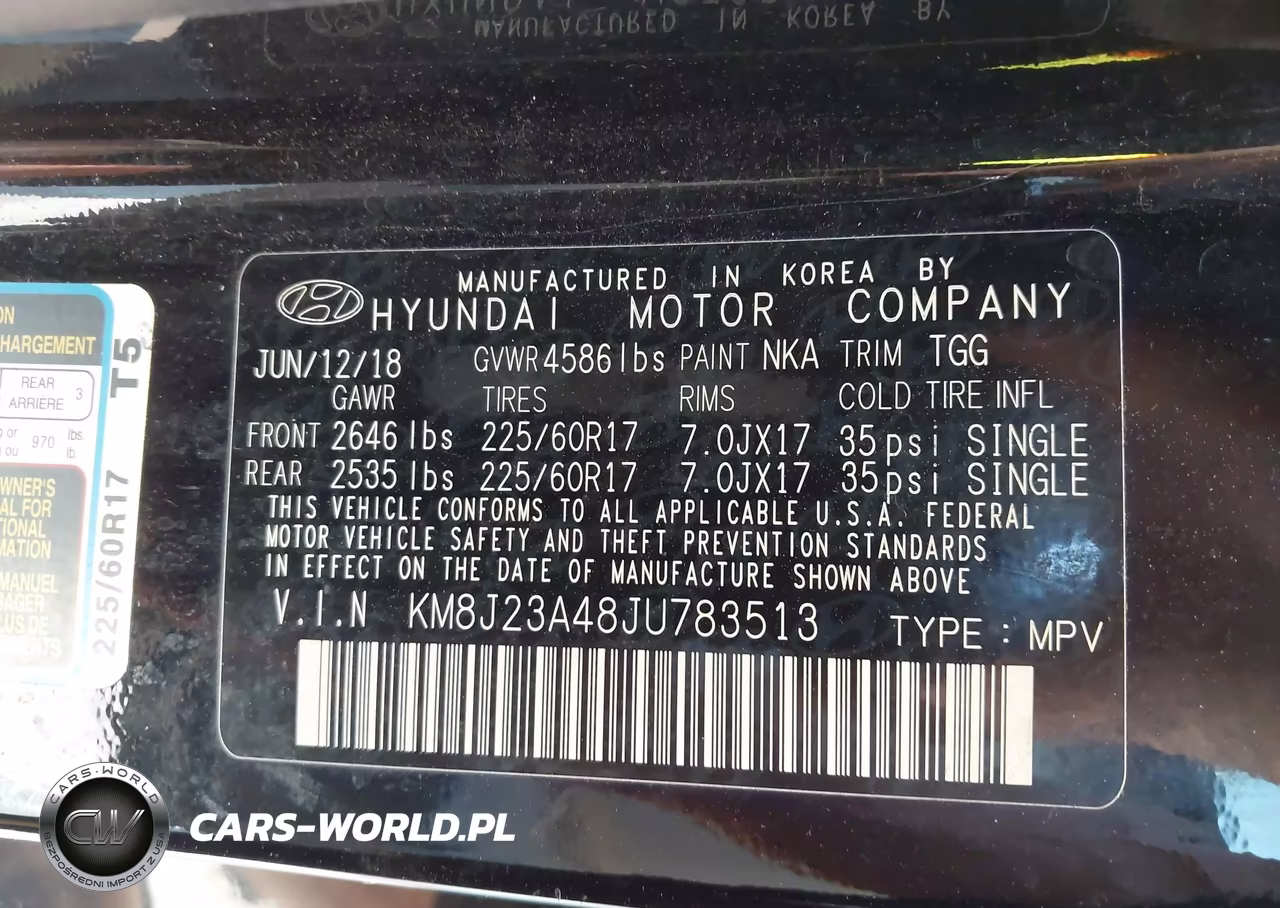 2018 Hyundai Tucson Se VIN:KM8J23A48JU783513 - 9