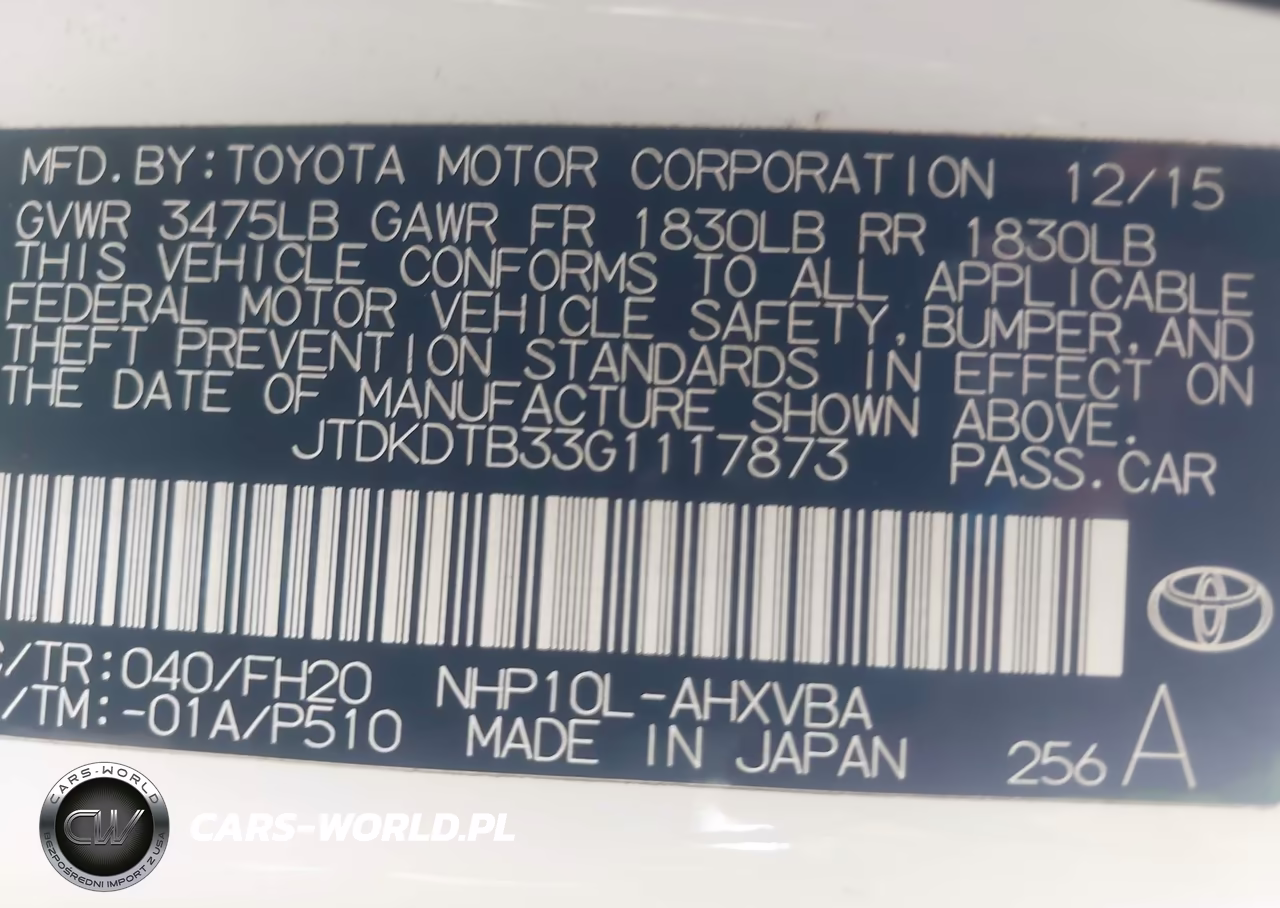 2016 Toyota Prius C One VIN:JTDKDTB33G1117873 - 9