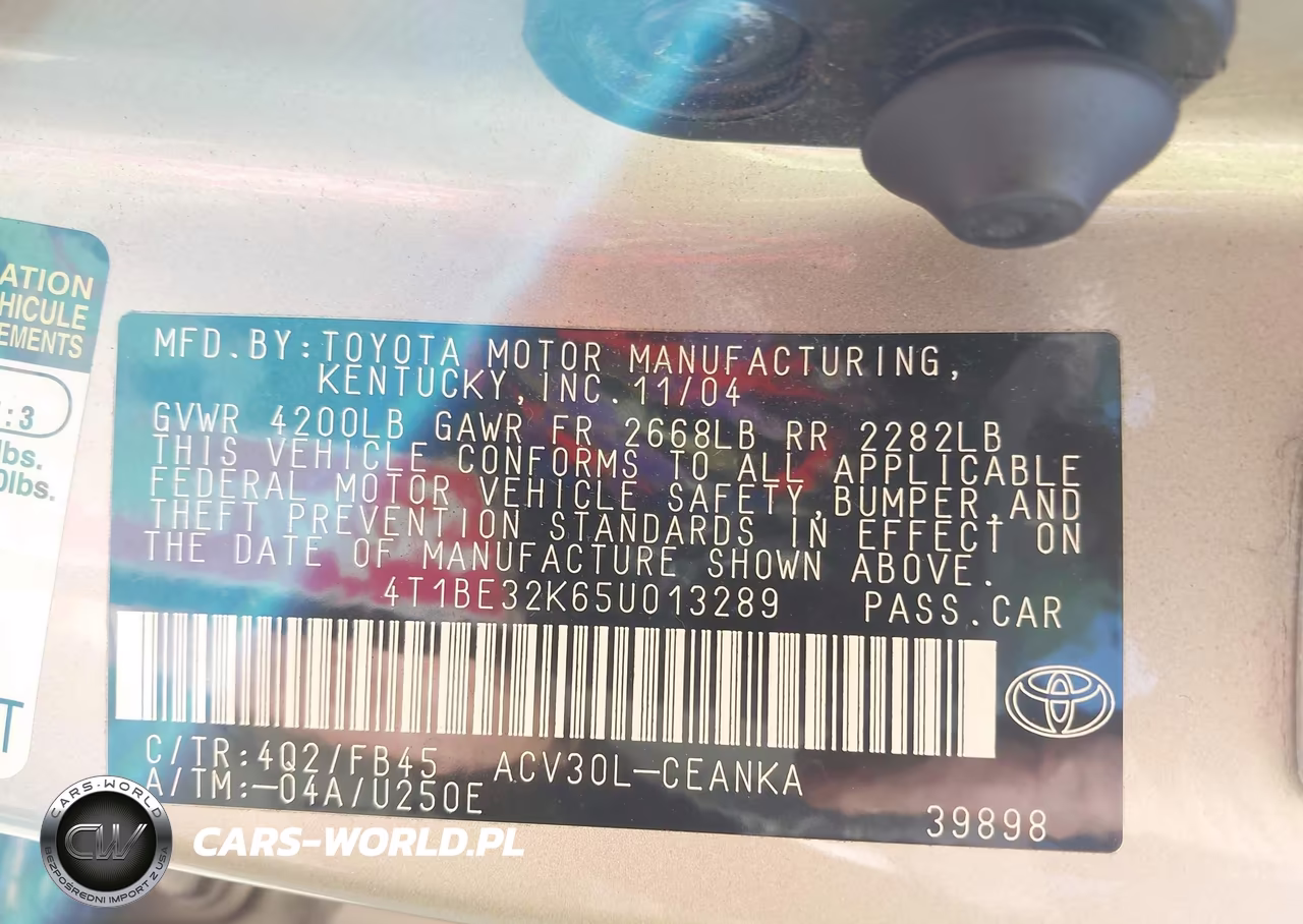 2005 Toyota Camry Std VIN:4T1BE32K65U013289 - 9