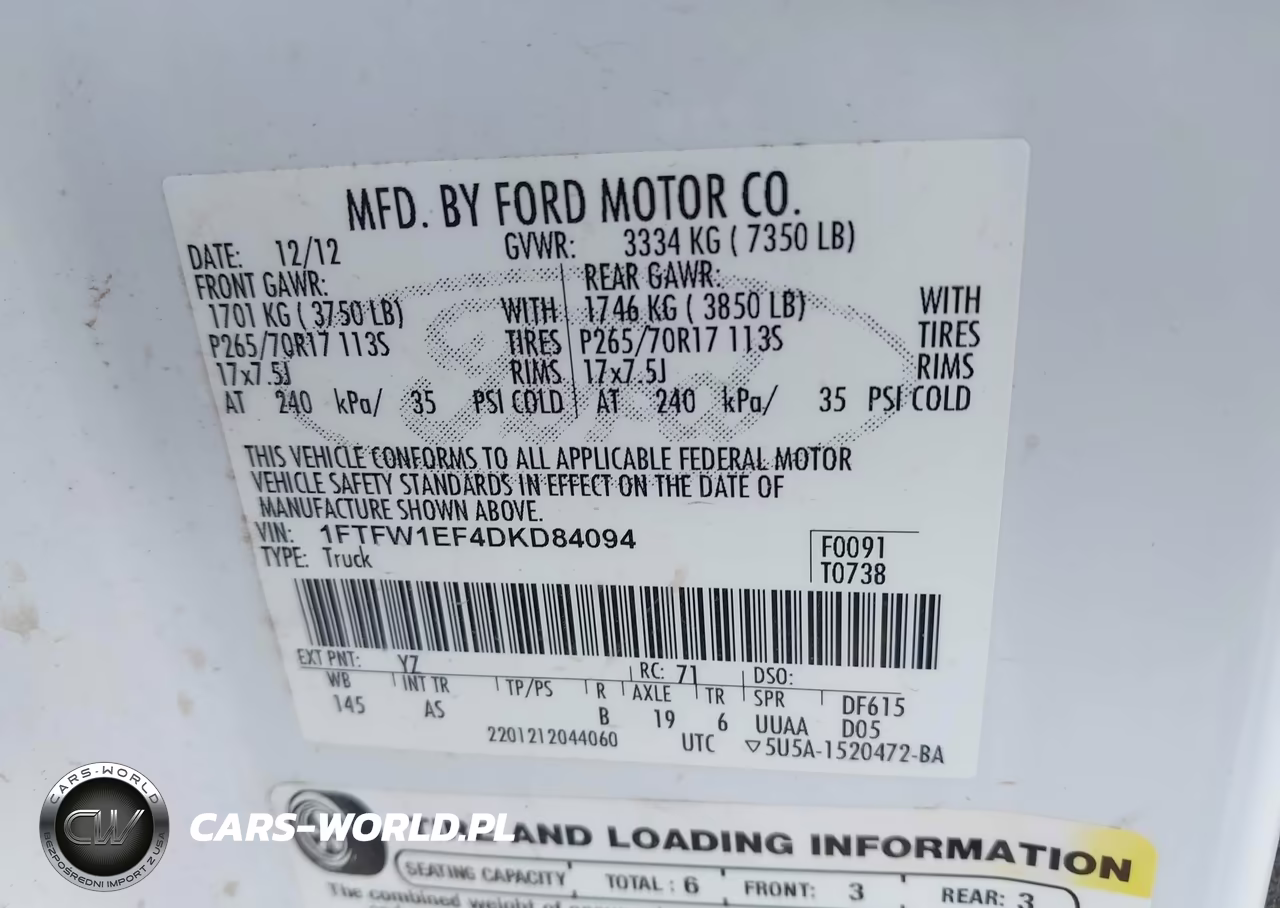 2013 Ford F-150 Xl VIN:1FTFW1EF4DKD84094 - 9