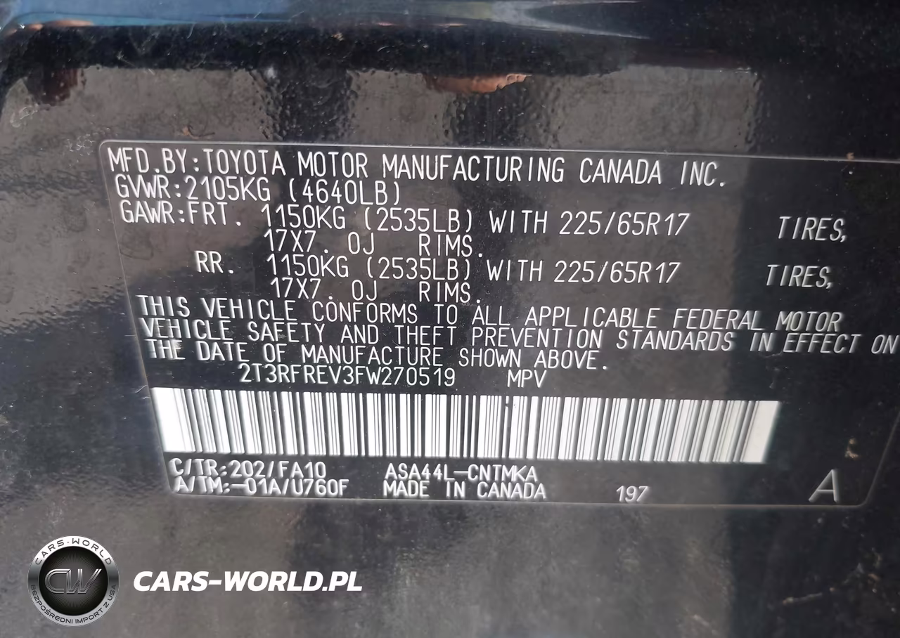 2015 Toyota Rav4 Xle VIN:2T3RFREV3FW270519 - 9
