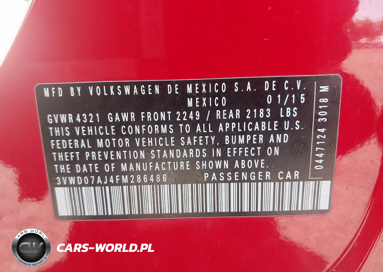 2015 Volkswagen Jetta 1.8T Se VIN:3VWD07AJ4FM286486 - 9