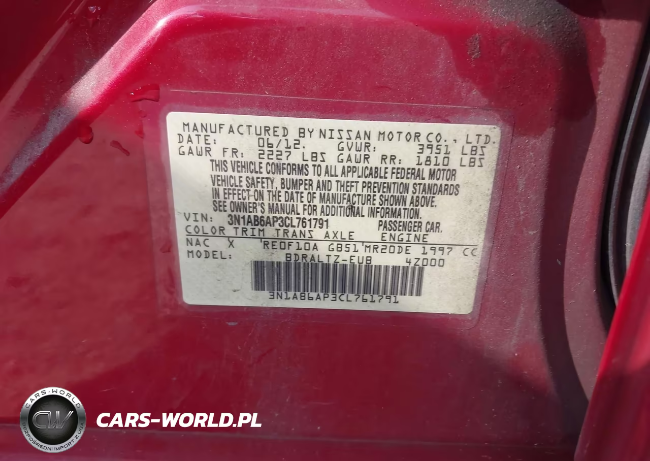 2012 Nissan Sentra 2.0 S VIN:3N1AB6AP3CL761791 - 9