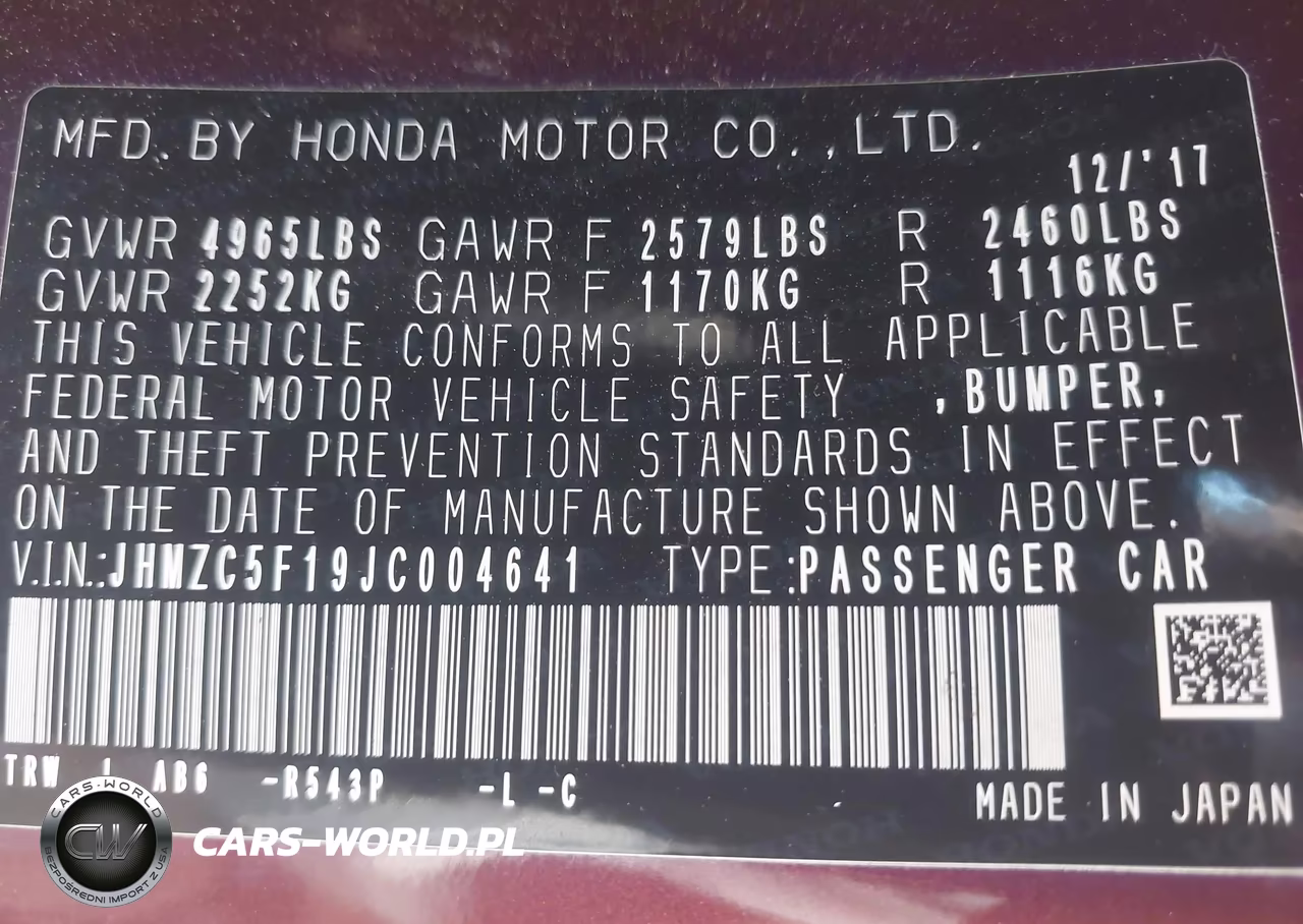 2018 Honda Clarity Plug-In Hybrid VIN:JHMZC5F19JC004641 - 9