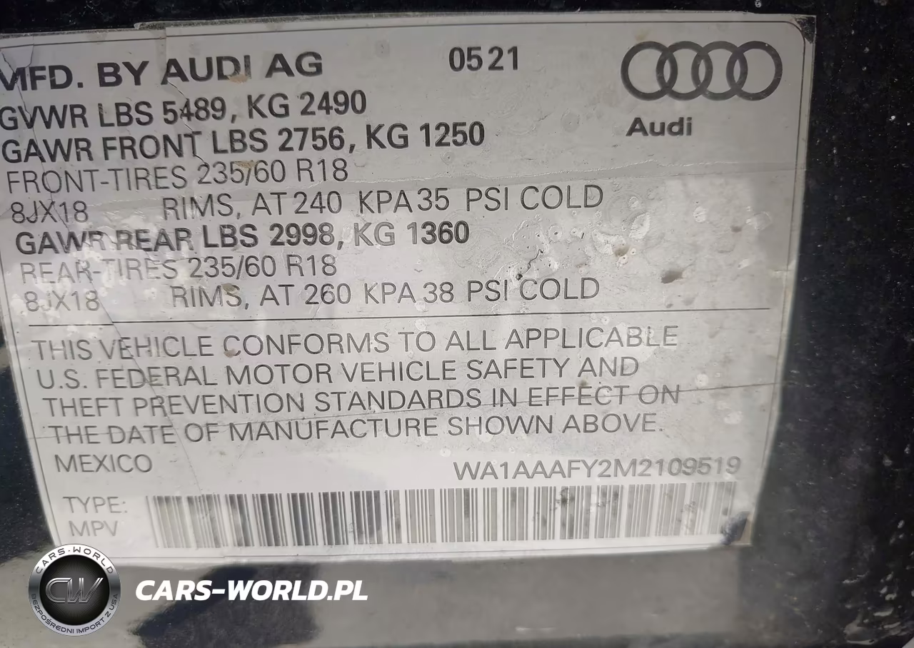 2021 Audi Q5 Premium 45 Tfsi Quattro S Tronic VIN:WA1AAAFY2M2109519 - 9