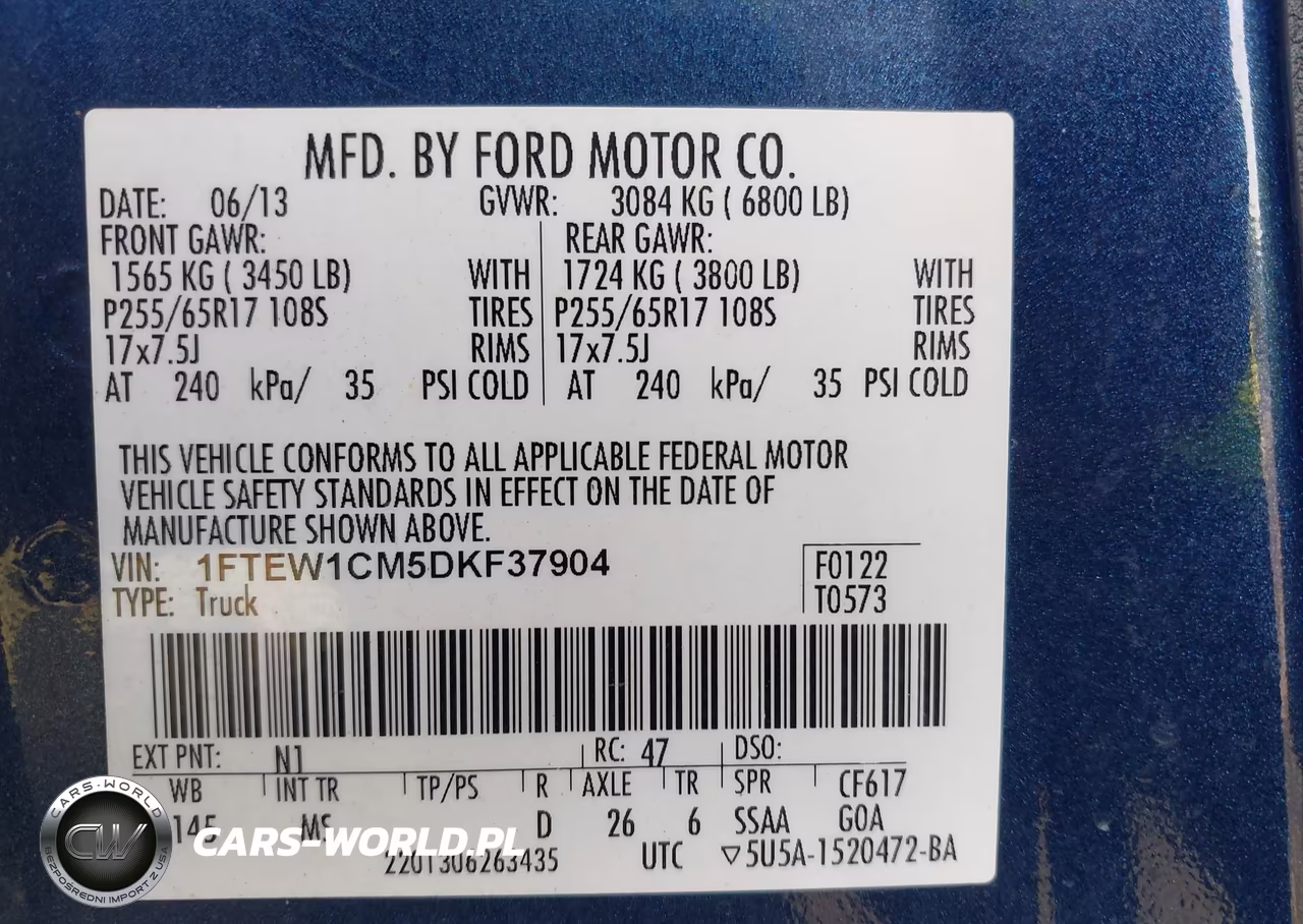 2013 Ford F-150 Xlt VIN:1FTEW1CM5DKF37904 - 9